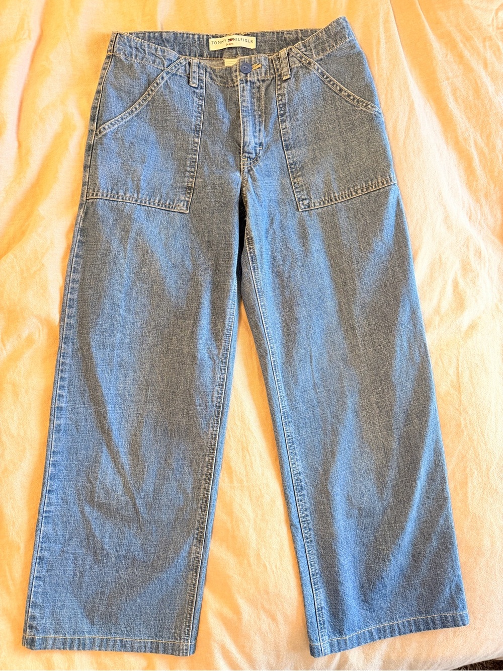 Tommy Hilfiger Woman’s Light Blue Straight Jeans with Front Patch Pockets
